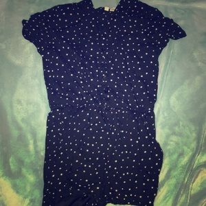 A dark blue romper